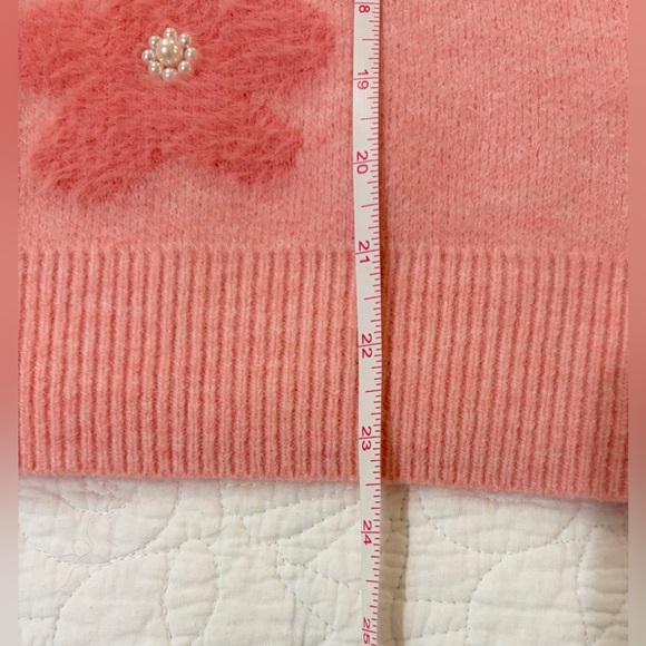 NWT SZ L Nanette Lepore Pink Crewneck Embellished Sweater - Picture 6 of 7